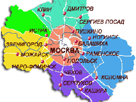 Карта Подмосковья. Изображение с сайта Nissa Company