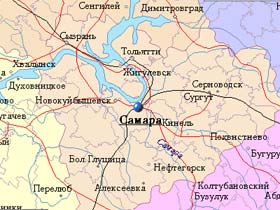 Самара. Карта с сайта www.mojgorod.ru