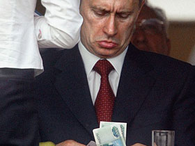 Путин и деньги. Фото: warnet.ws