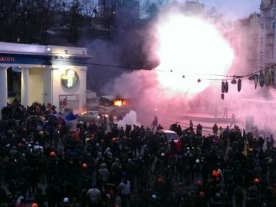 Протесты на улице Грушевского в Киеве