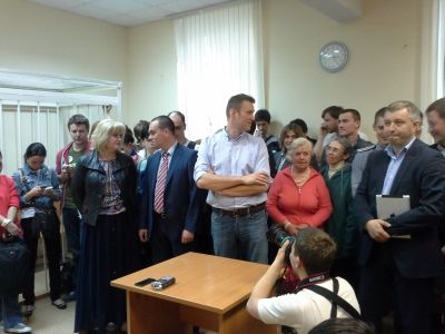 Навальный на суде по иску Лисовенко. Фото: Алексей Бачинский