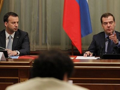 Дворкович и Медведев. Фото: archive.government.ru