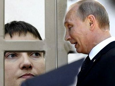Надежда Савченко и Владимир Путин (коллаж). Источник - argumentua.com