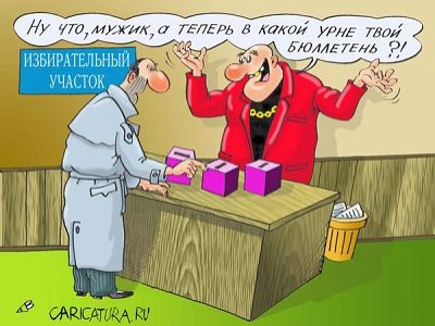 Выборы и наперсточники. Фото: caricatura.ru