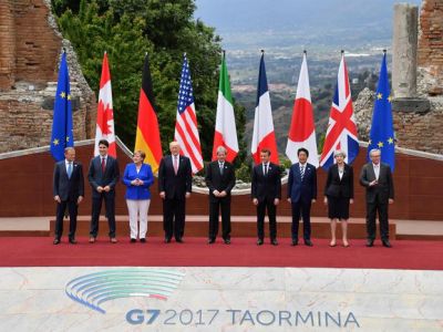 Участники саммита G7 в Таормине, 26.5.17. Источник - ansa.it