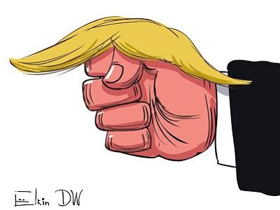 Трампизм: "Ну, кто там следующий?" Карикатура С.Елкина, источники - dw.com, www.facebook.com/sergey.elkin1