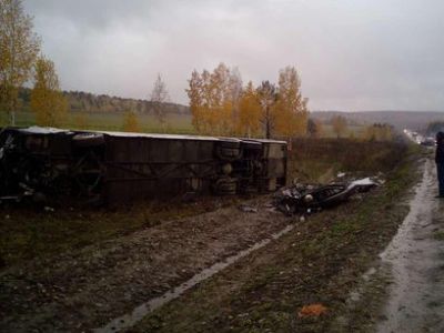 Авария с автобусом в Иркутской области Фото пресс-службы ГУ МВД России по Иркутской области