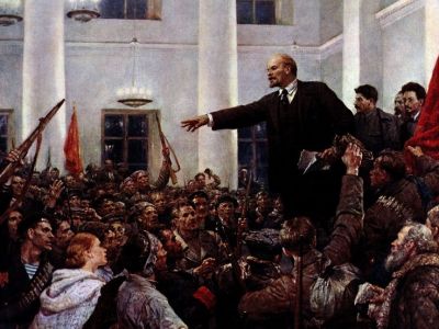 Картина "В.И.Ленин провозглашает советскую власть" (В.Серов). Источник - ru.pinterest.com