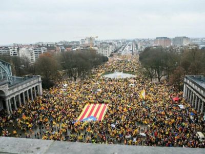 Манифестация сторонников независимости Каталонии, Брюссель, 8.12.17. Публикуется в www.facebook.com/pasha.lesiants