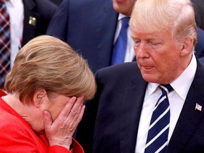 Ангела Меркель и Дональд Трамп. Фото: newsweek.com