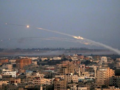 Ракеты, выпущенные террористами ХАМАС по Израилю, 12.11.18. Фото: Ashraf Amra / apaimages / Sipa / Scanpix / LETA