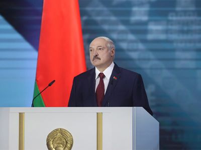 Александр Лукашенко во время выступления с посланием к белорусскому народу и Национальному собранию 4 августа 2020 года. Фото: пресс-служба президента Беларуси