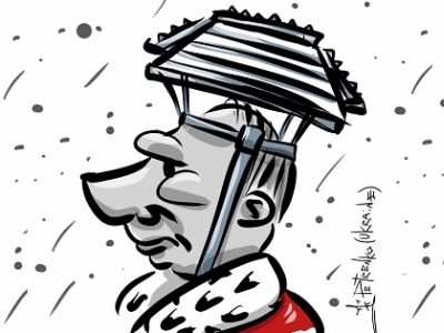 Новая корона: Путин с противодроновым устройством. Карикатура А.Петренко: t.me/PetrenkoAndryi