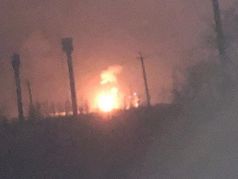 Пожар на нефтеперерабатывающем заводе в Славянске-на-Кубани, 17.03.2024. Фото: соцсети