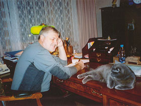 Сергей Миронов и кот Агат. Фото: mironov.ru