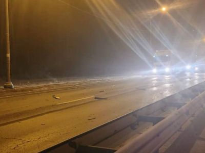 Обломки уничтоженного над Богородским округом беспилотника упали на Горьковское шоссе. Фото: Mash